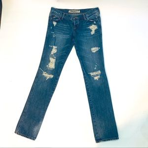Hollister heavy distressed straight leg denim sz 3